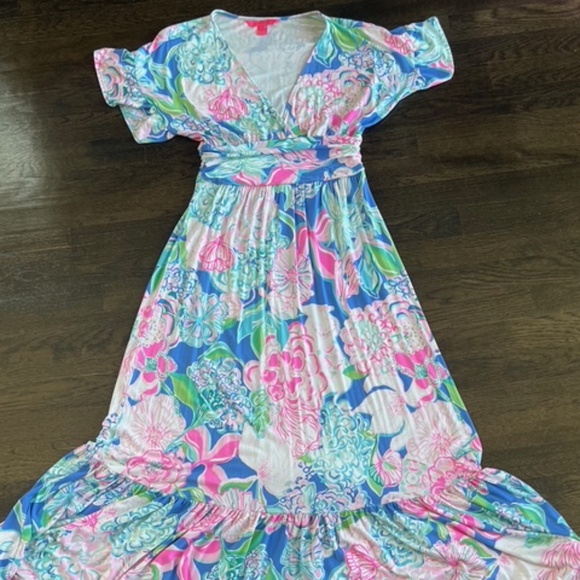 lilly pulitzer jessi midi peony for your thoughts SMALL - Picture 1 of 1